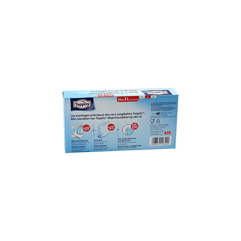 Toppits Deep Freezer Bags 3L (25 x 27 cm), Pack