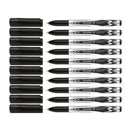 Schneider Topball 811 Rollerball Pen, 0.5 mm Conical Tip, Refillable, Black Ink, Box of 10 Pens (8111)