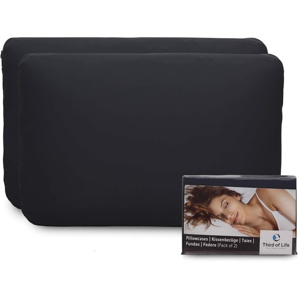 Cushion Covers 40 x 60 cm, Black, Double Pack, Perfect