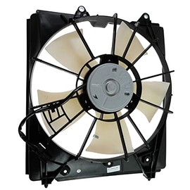 TRQ Left Radiator Cooling Fan Assembly Drivers Side Compatible with 2009-2014 Acura TL AC3115114