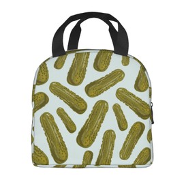 VOOHDDY Pickle Cucumbers Fun Insulated Lunch Bag For Women Reusable Lunch Box Container Waterproof Portable Cooler Thermal Tote Bag For Work Office Picnic Beach Travel