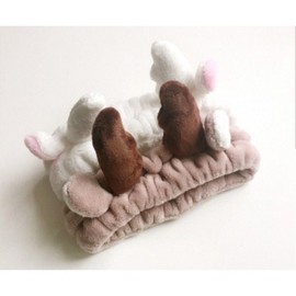 Pink Pig Horn Face Wash Band Hairband Hairpin Hair Band Promotional Item - Black / 핑크 돼지 뿔세안 밴드 헤어밴드 머리핀 머리끈 판촉물 - 블랙