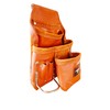 Heavy Duty Tool Carpenters Tool Pouch, Orange, Natural Leather, 10