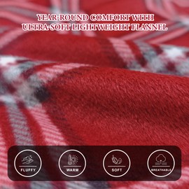 U2SKIIN Men Couple Fleece Onesie Pajamas, Matching Plaid Hooded Zipper Pjs Set Christmas Cozy Jumpsuit Warm Sleepwear(RED-GREEN PLAID, M)