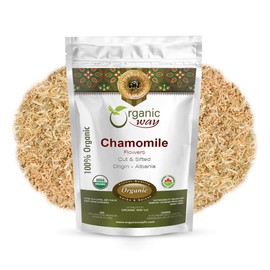 Organic Way Chamomile Flowers Cut & Sifted (Matricaria Chamomilla) | Organic & Kosher Certified | Origin - Albania (8 Oz (Pack of 1))
