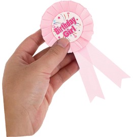 Birthday Girl Rosette Badge Baby Pink Birthday Girl Award Ribbon Badge Birthday Girl Decorations for Kids Girls Party Decoration Supplies ﻿