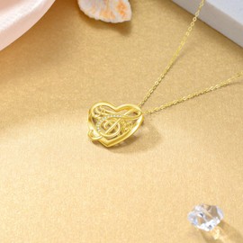 VONALA Music Note Necklace Sterling Silver Treble Clef Pendant Music Note Heart Necklace Music Jewelry Gift for Music Lovers Women Teen Girls, Sterling Silver, Cubic Zirconia