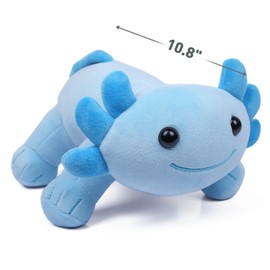 DYBFONO Axolotl Plush Toy, 10.8” Soft Cute Axolotl Stuffed Cotton Plush Pillow Kawaii Salamander Animal for Boys Girls Kids Gift (Blue)
