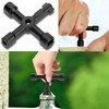 Fizzix 4-Way Zinc Alloy Utility Key, Multi-Functional Radiator Bleeding, Plumbing