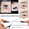 Eyebrow Scissors with Comb, KAJUDA Facial Hair Small Grooming Scissors
