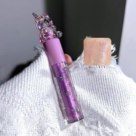 Unicorn Shimmery Lip Glosses - Oil Infused, Long-Lasting Gloss ，Reduce lip lines,Moisturizing lip gloss， Applying lip gloss in layers (light purple, 1)