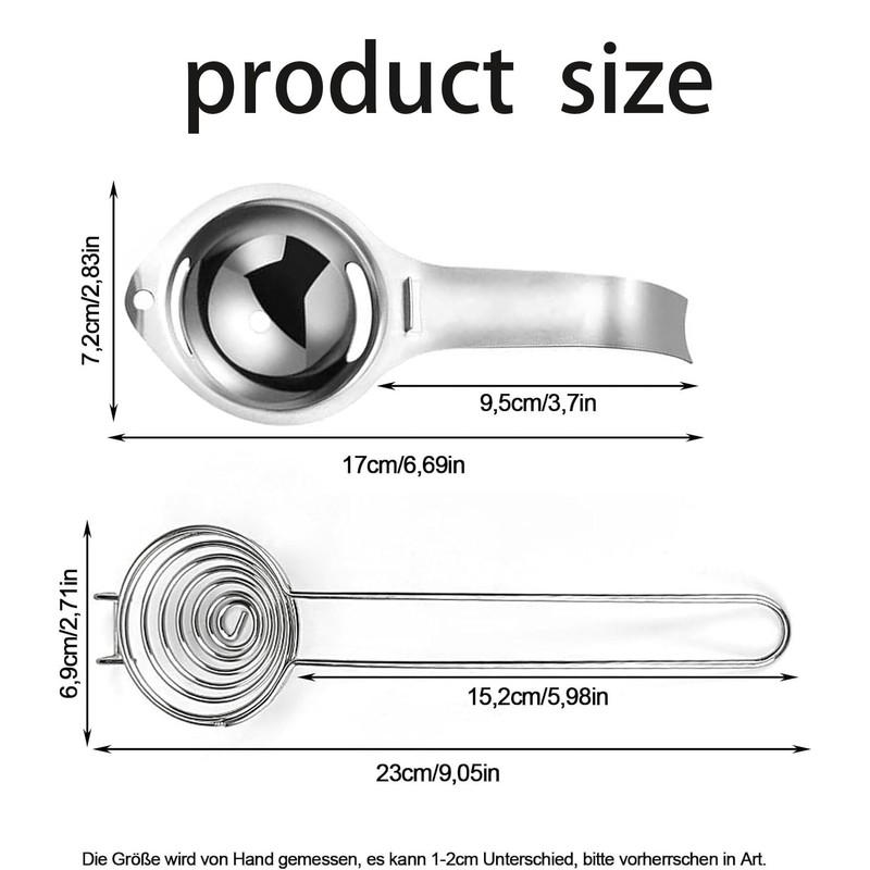 Egg White Separator, Egg Yolk Separator, Stainless Steel Egg Separator,