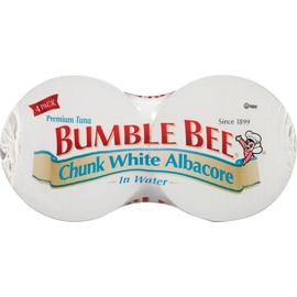 BUMBLE BEE Chunk White Albacore Tuna in Water, 5 Ounce Can (Pack of 4), Wild Caught, Canned Tuna, High Protein, Keto Food, Keto Snack, Gluten Free, Paleo Food, Canned Food