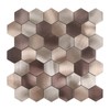 Miscasa Hexagon Peel and Stick Backsplah Tile, Brown Self Adhesive