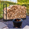 Koutemie 8Ft Outdoor Firewood Rack Holder for Fireplace Wood Storage,