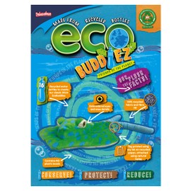 EcoBuddiez - Stingray from Deluxebase. Small Spotted Ray 15 inch Soft Plush Toy Made from Recycled Plastic Bottles. Eco-Friendly Cuddly Gift for Kids and Cute Animal Soft Toy for Toddlers.