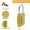 weiclianhp Padlock with Combination Code, Combination Lock Made of Brass,