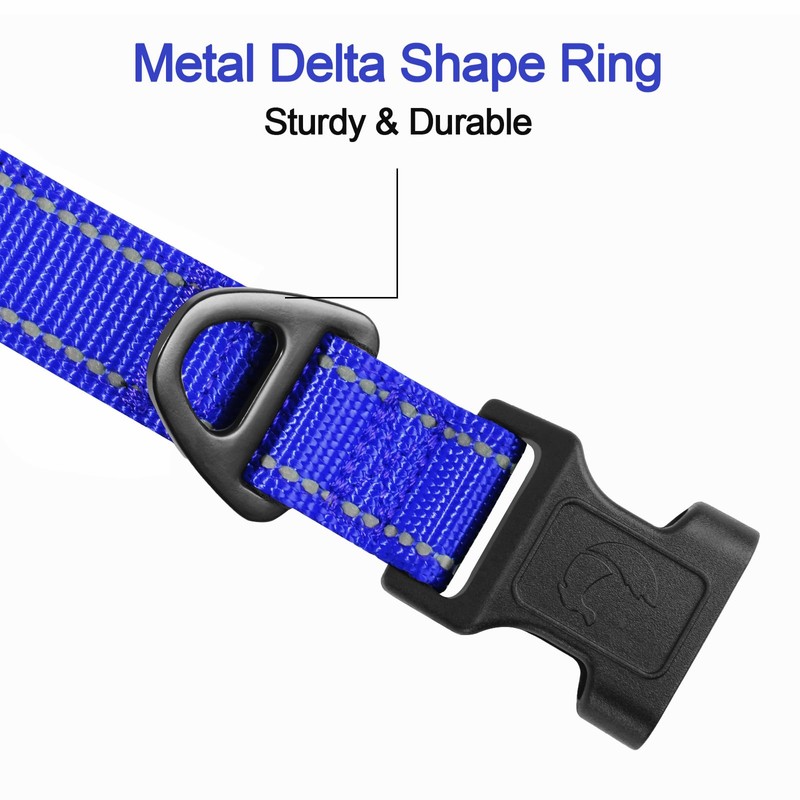 Joytale Reflective Dog Collar, Soft Neoprene Padded, Metal D-Ring, Nylon