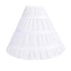 LYSINK Kids Petticoat Single Layer Solid White 3 Hoop Ruffle