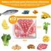12Pcs Bolsas Reutilizables para Alimentos Herméticas y Ecológicas (Verde, 28x26cm)