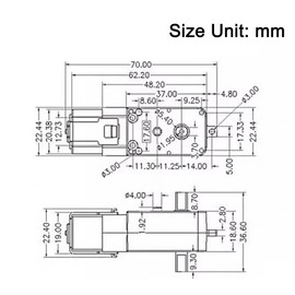 SazkJere 6PCS Double Shaft 1:90 All Metal Gears TT Motor DC Gearbox Motor with 15cm Wire Male Connector for Smart Car