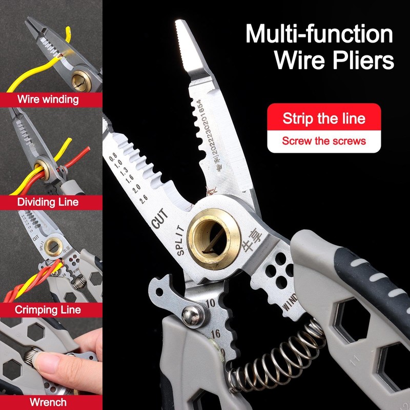 7 Inch Wire Stripper Tools Electrical Wire Cutter Crimper,9 in