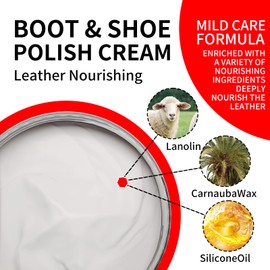 IKI Boot Shoe Polish Neutral - Clear Leather Shoe Shine Kit with Sponge, Applicator - 3.17 Oz Nourish Shoe Cream for Boots and Shoes