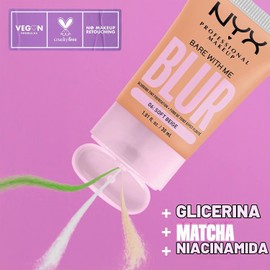 NYX PROFESSIONAL MAKEUP- Base de maquillaje Bare With Me: consigue una tez suave y difuminada al instante con nuestra primera base de maquillaje con efecto difuminador. En tonos de acabado mate de cob
