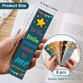 8 Pcs Christian Inspirational Bible Verse Bookmark Baptism Gifts for Girl Boys Daughter Positive Page Marker Reading Reward for Students Book Accessories Reading Lovers Religious Gifts