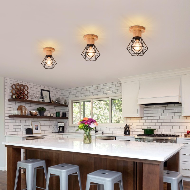 DELIPOP Ceiling Light Retro, Vintage Ceiling Light Industrial E27, Lamp
