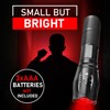 Red LED Flashlight - Single Mode Adjustable Focus Flashlights for