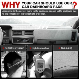 Autorder Dashboard Cover Mat for 1986-1991 1992 1993 Nissan Pathfinder D21 Accessories Dash Cover Upgrade Velvet Dash Mat Sunshade Glare UV Rays Protector