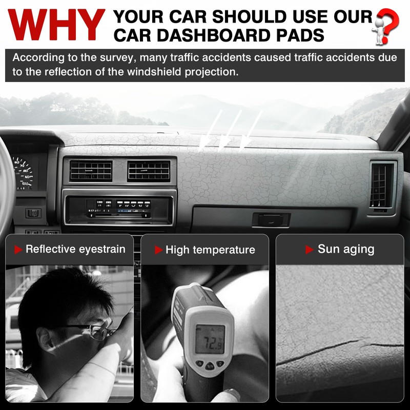 Autorder Dashboard Cover Mat for 1986-1991 1992 1993 Nissan Pathfinder