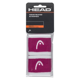 HEAD Unisex Adult Wristband Striped 2.5, Vivid Pink/White, 2.5 Inches