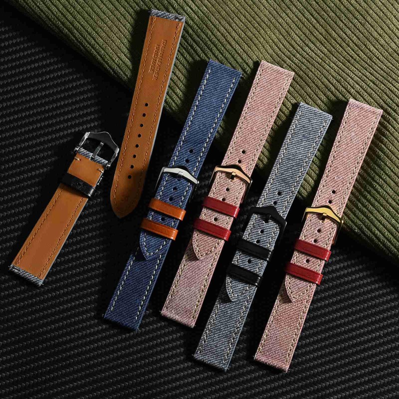 WOCCI Genuine Leather Watch Band, 0.7 inch (18 mm), 0.8