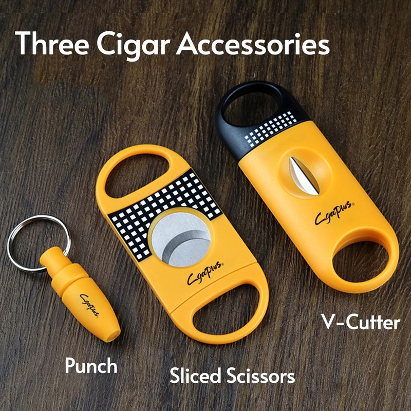 Cgaplus V-Cut Cigar Cutter Double Blade Cigar Guillotine Pack of