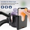 Universal Stroller Cup Holder with Phone Holder, 360°Rotatable Bottle Holder