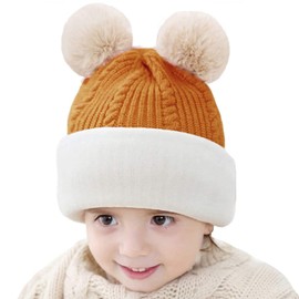 crazy bean Warm Winter Hat for Children Hat Mask Scarf 3 in 1 Warm Knitted Hat Cute Children's Hats Against Frostbite, yellow