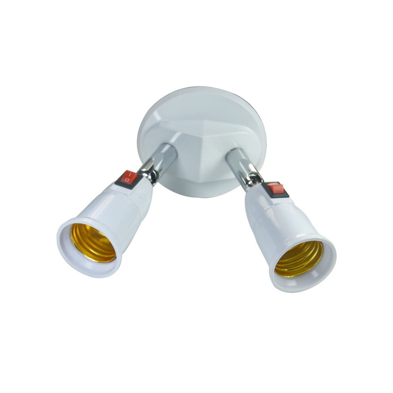 YCSSSD 360 Degrees Adjustable 2 in 1 E26/E27 Splitter Socket