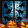 Decoración para ventanas de gato negro de Halloween, calcomanías espeluznantes