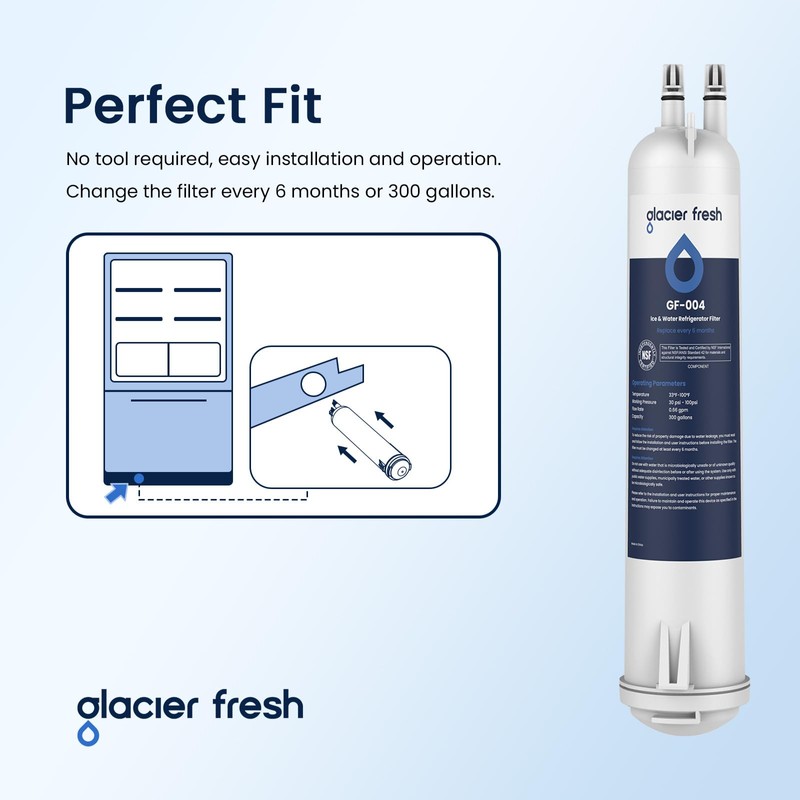 GLACIER FRESH EDR3RXD1 Compatible with 4396841 Refrigerator Water Filter, KAD3RXD1,