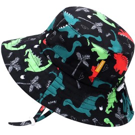 FUOITA UPF 50+ Baby Sun hat Baby Bucket hat with Strings Summer Sun Protection Infant Sun hat for Kids