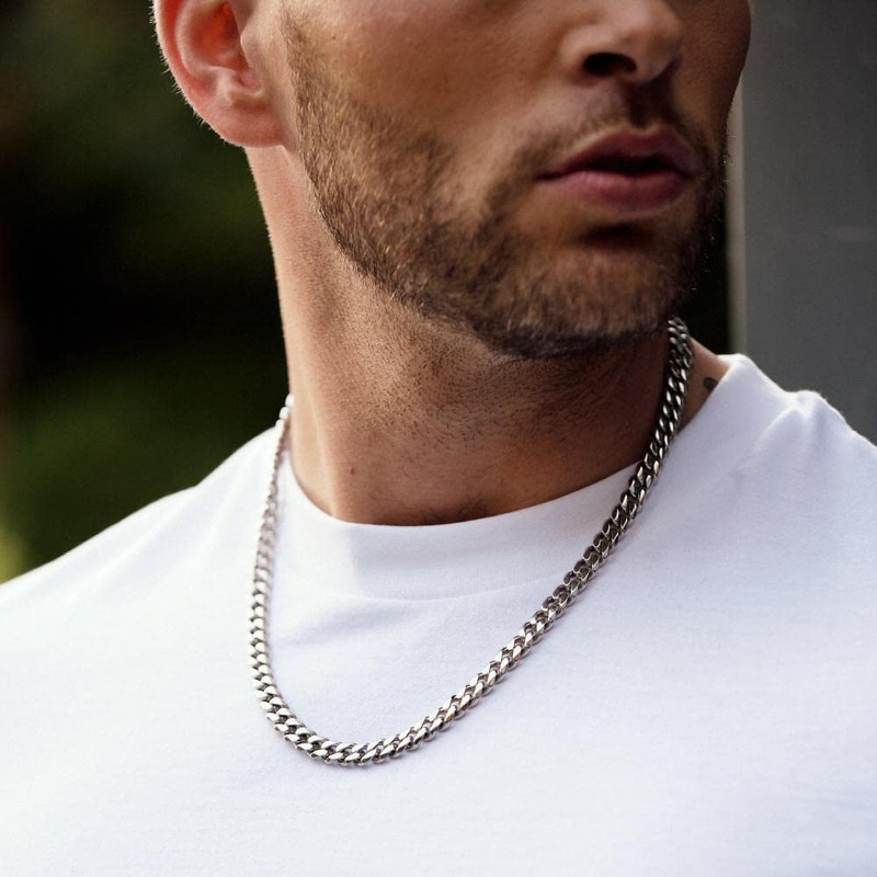 VEXXS Men's Gold Chain, 18K Real Gold Plated Miami Cuban