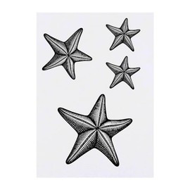 4 x 'Starfish' Temporary Tattoos - Water Resistant, Skin-Safe, Non-Toxic Transfers, Mixed Sizes (TO00070628)
