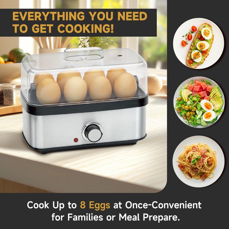 Electric Egg Cooker Rapid – 8 Egg Capacity for Hard