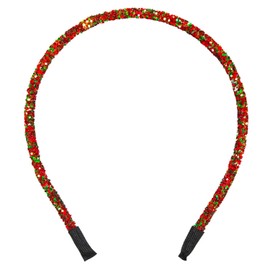 Christmas Glitter Headbands Red Green Sequins Hair Hoop Hairbands Christmas Party Hair Accessories Winter Holiday Headdress Hair Hoop for Festive Birthday Gift Supplies 1Pcs(Red Green Sequins)