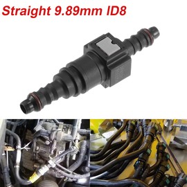 JNNJ 2 Pieces Fuel Pipe Quick Release Connector, Nylon Fuel Line Female Male Connector Replacement, Male & Straight Fuel Line Quick Connect Release Hose, Accessories Hose Fitting(ID8)