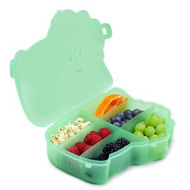 melii Animal Shaped Snackle Box - Divided Snack Container, Food Storage for Kids, Removable Dividers, Arts & Crafts, Beads, BPA-Free - Dinosaur