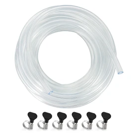 25 Feet - Hgkeke Kegerator Beer Line 3/16 Beer Line Vinyl Tubing Keg Beer Line Replacement Kit Kegerator Tubing with 6 Pcs Beer Line Clamps, Keg Hose for D Coupler, Draft Beer Tower Beer Dispensing