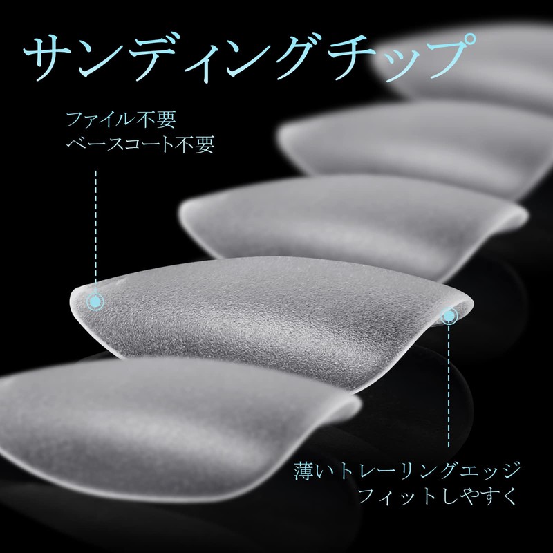 TOMICCA Nail Tips Sanded Nail Tips Short Full Cover Plain